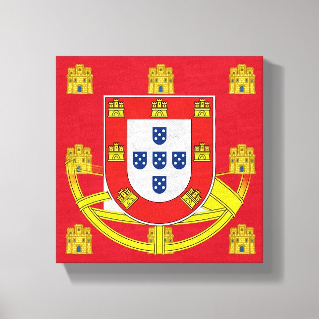 Portugisisk design Wood Wall Art Canvastryck (Framsida)