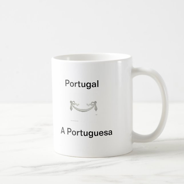 Portugisisk flagg-mugg med namnet på portugisiska  kaffemugg (Höger)