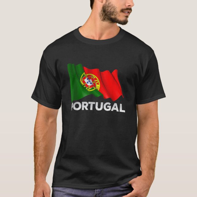 Portugisisk Flagga Coola Portugisisk grafik T Shirt (Framsida)