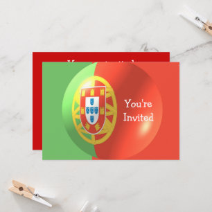 Portugisisk Flagga Design Valfri Tillfälle Inbjudningar