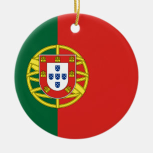 Portugisisk flagga julgransprydnad keramik