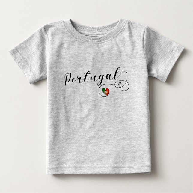 Portugisisk flaggahjärta, Portugal T Shirt (Framsida)