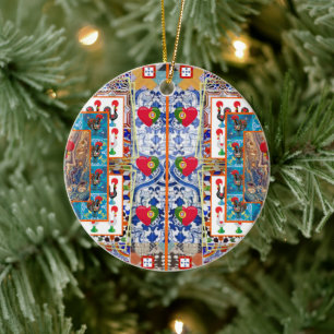 Portugisisk folkkonst julgransprydnad keramik