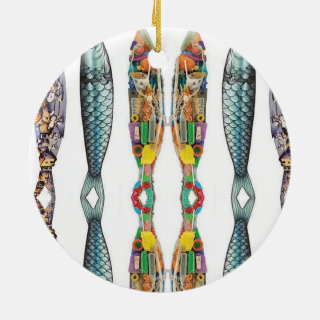 Portugisisk folkkonst julgransprydnad keramik (Baksidan)