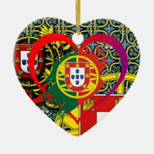 Portugisisk folkkonst julgransprydnad keramik