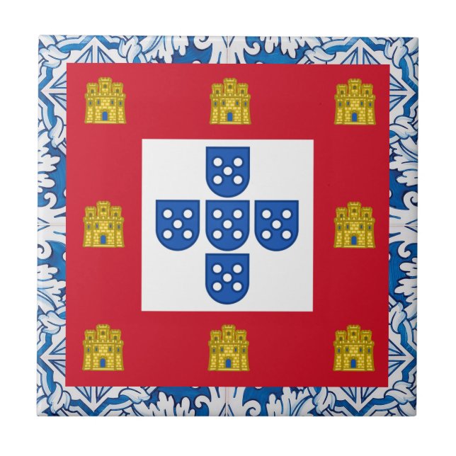 Portugisisk folkkonst kakelplatta (Framsidan)