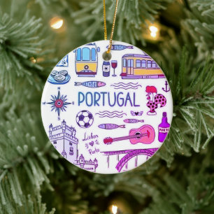 Portugisisk folkkonst keramisk prydnad julgransprydnad keramik