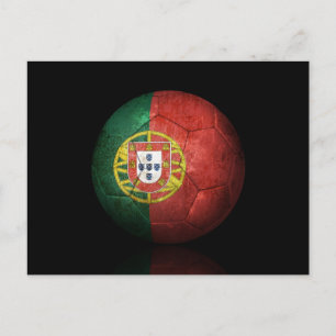 Portugisisk fotbolls-fotbollsbuss på lövning vykort