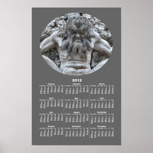 Portugisisk Gargoyle-kalender ~ tryck (Framsidan)
