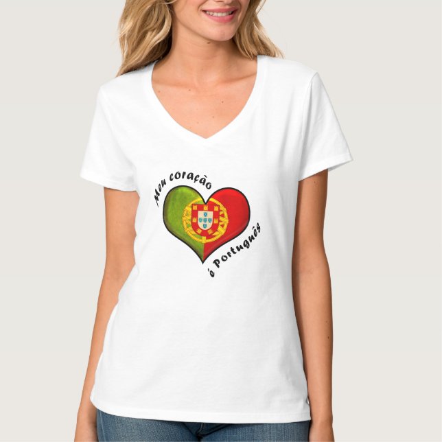 Portugisisk hjärta tee shirt (Framsida)