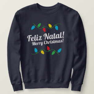 Portugisisk julsötare Feliz Natal Lång Ärmad Tröja