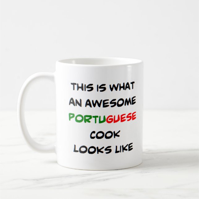 portugisisk kock, fantastisk kaffemugg (Vänster)