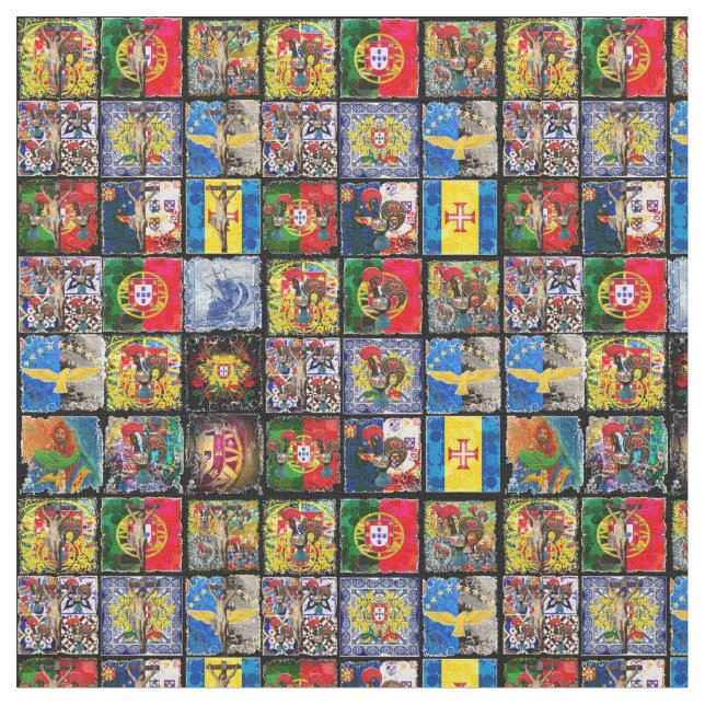 Portugisisk konstdesign tyg (Närbild)