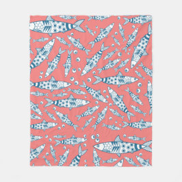 Portugisisk Lissabon Sardinien Mönster Azulejos Ro Fleecefilt