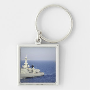 Portugisisk marinfrigate NRP Bartolomeu Dias Fyrkantig Silverfärgad Nyckelring