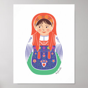 Portugisisk Matryoshka-affisch Poster