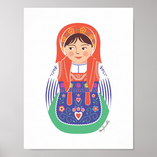 Portugisisk Matryoshka-affisch Poster (Framsidan)