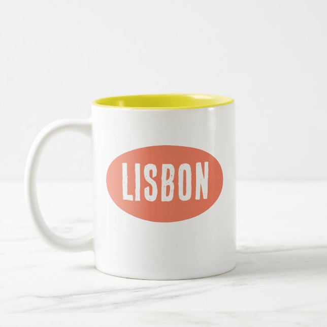 Portugisisk Mugg, färgad Lissabon Två-Tonad Mugg (Vänster)