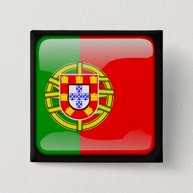 Portugisisk polerad flagga knapp (Framsida)
