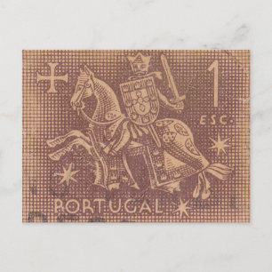 Portugisisk post frimärke vykort