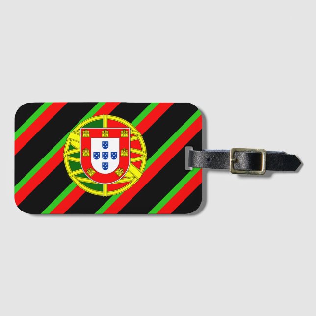 Portugisisk randflagga bagagebricka (Framsida horisontal)