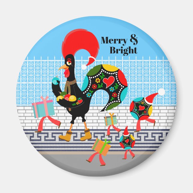 Portugisisk Tupp-jul Parad Magnet (Framsidan)