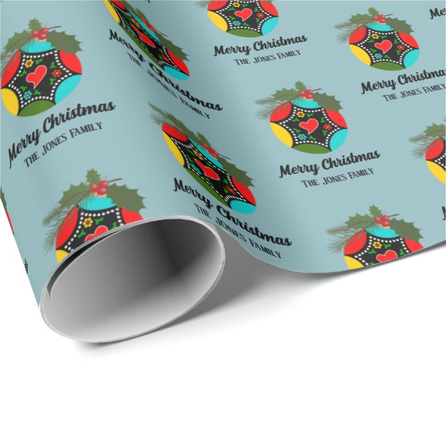 Portugisisk Tupp julgranstomat Presentpapper (Rullad Hörn)