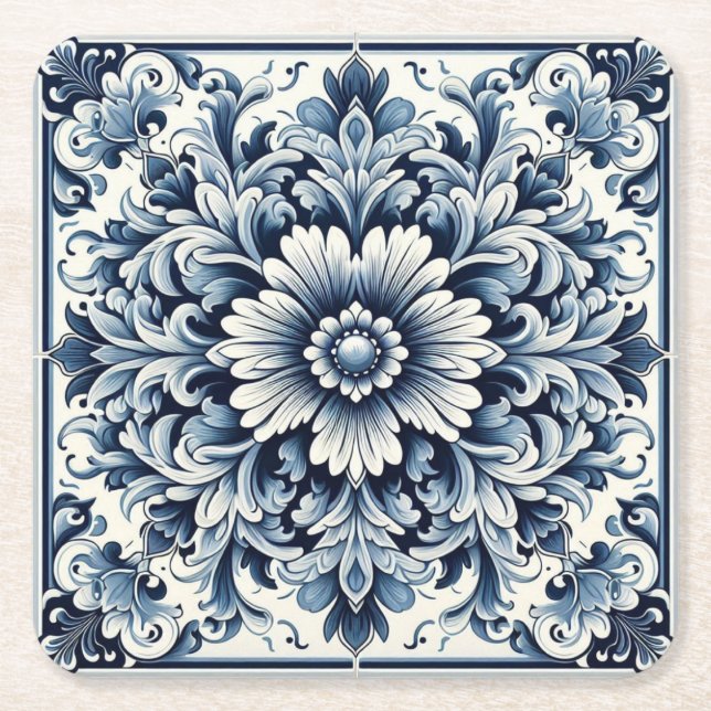 Portugisisk utformning underlägg papper kvadrat (Framsidan)