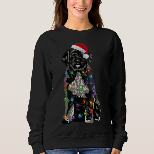 Portugisisk Vatten Hund jul Ljus Julafton Hund Lov T Shirt (Framsida)