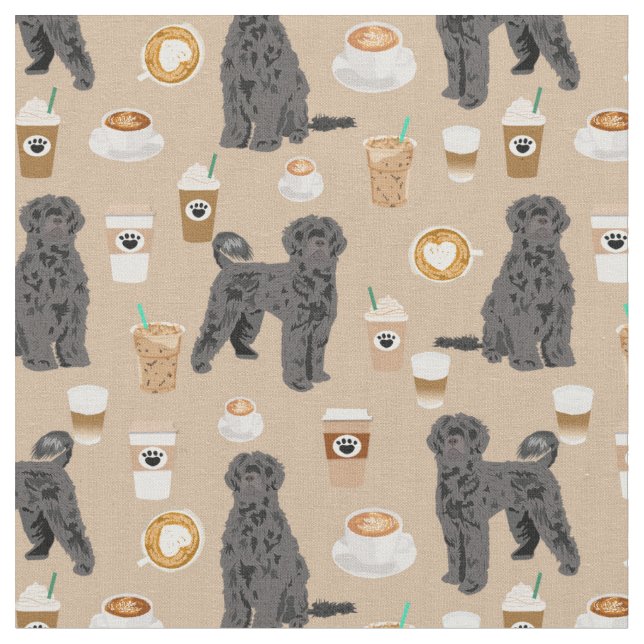 Portugisisk Vatten hund-kaffe älskare tan Tyg (Närbild)