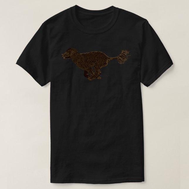 Portugisisk Vatten Hund som kör Brown Retriever T Shirt (Design framsida)