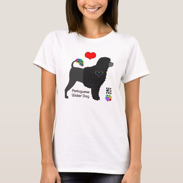 Portugisisk Vatten Hund T T Shirt (Framsida)