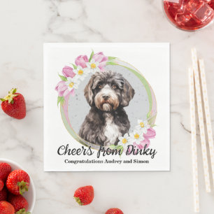 Portugisisk Vattenhund Bröllops Servetter Med Foto