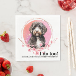Portugisisk Vattenhund Bröllops Servetter Med Foto