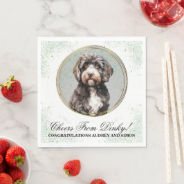 Portugisisk Vattenhund Bröllops Servetter Med Foto