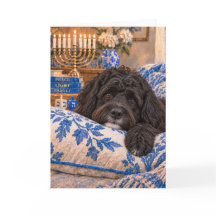 Portugisisk Vattenhund Hanukkah-kort