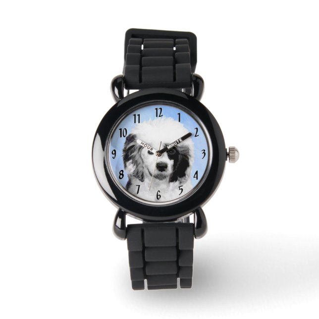 Portugisisk Vattenhund-målning - Original konst me Armbandsur (Framsida)