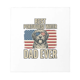 Portugisisk Vattenhund Pappa Patriotisk Vintage Anteckningsblock