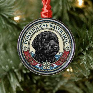 Portugisisk Vattenhund - Portie Julgransprydnad Metall