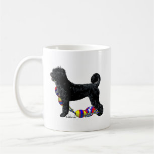 Portugisisk Vattenhund Stående med Float Line Kaffemugg