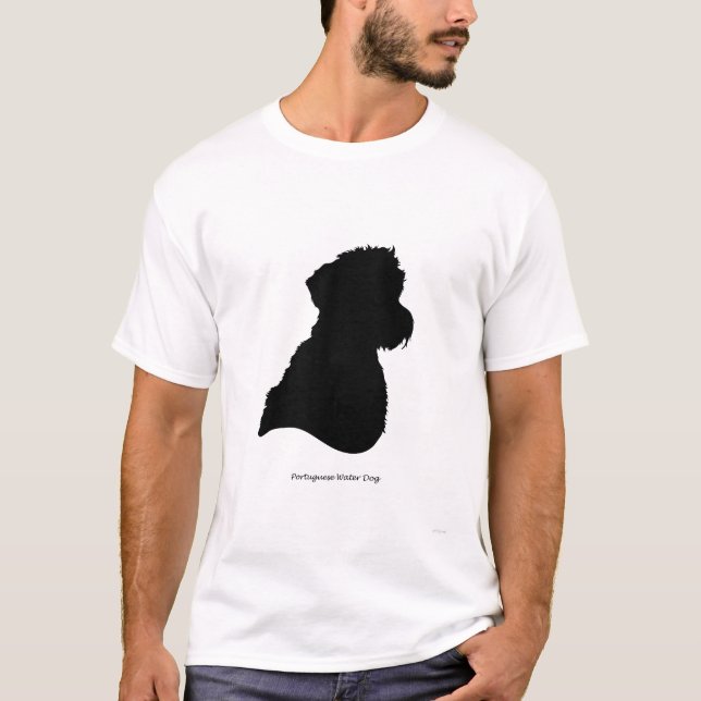 Portugisisk vattenhund - svart Silhouette Tee (Framsida)