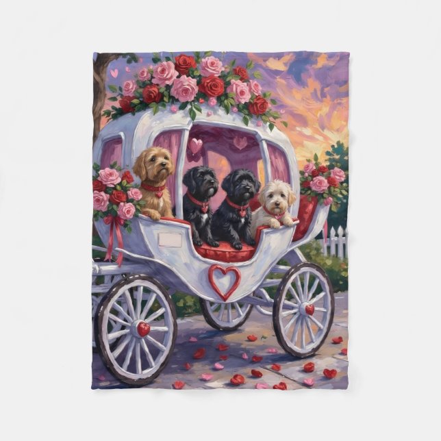 Portugisisk Vattenhund Valentine's Day Fleecefilt (Framsidan)