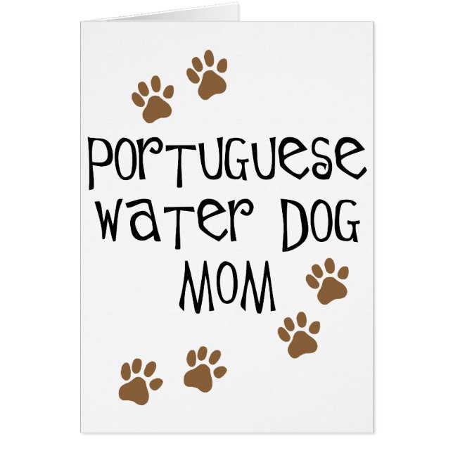 Portugisisk vattenhundmamma hälsningskort (Framsidan)