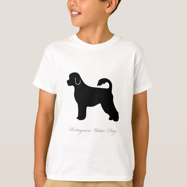 Portugisisk vattenhundsilhouette tee shirt (Framsida)