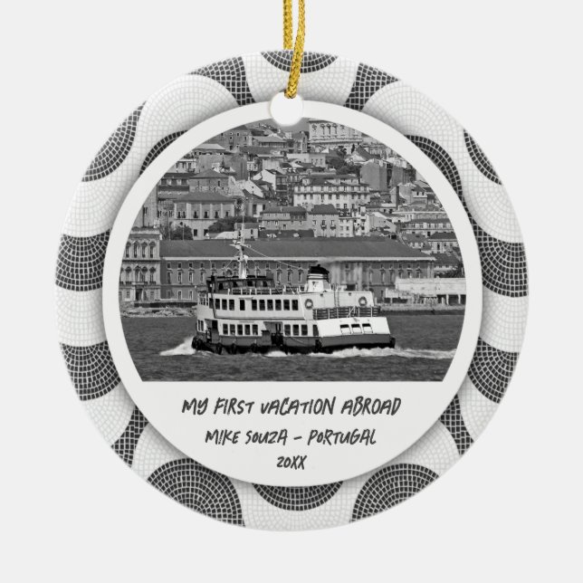 Portugisisk vinkar delsten Första vaccinationen Julgransprydnad Keramik (Framsidan)