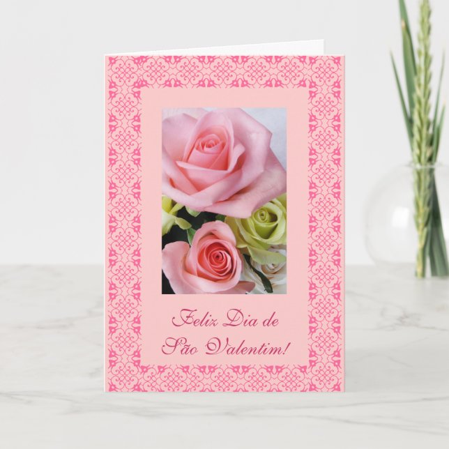 Portugisiska: Alla hjärtans dag - Dia de Sao Valen Helgkort (Framsida)