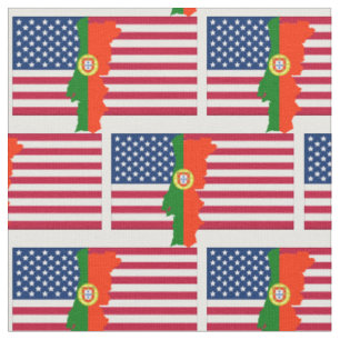 PORTUGISISKA AMERIKANSKA Flagga Karta Tyg