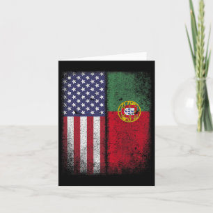Portugisiska amerikanska Flagga Portugal, USA, Ki Kort