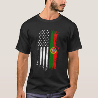 Portugisiska amerikanska Flagga - Pride Portugal U T Shirt