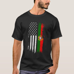 Portugisiska amerikanska Flagga Pride Portugal USA T Shirt